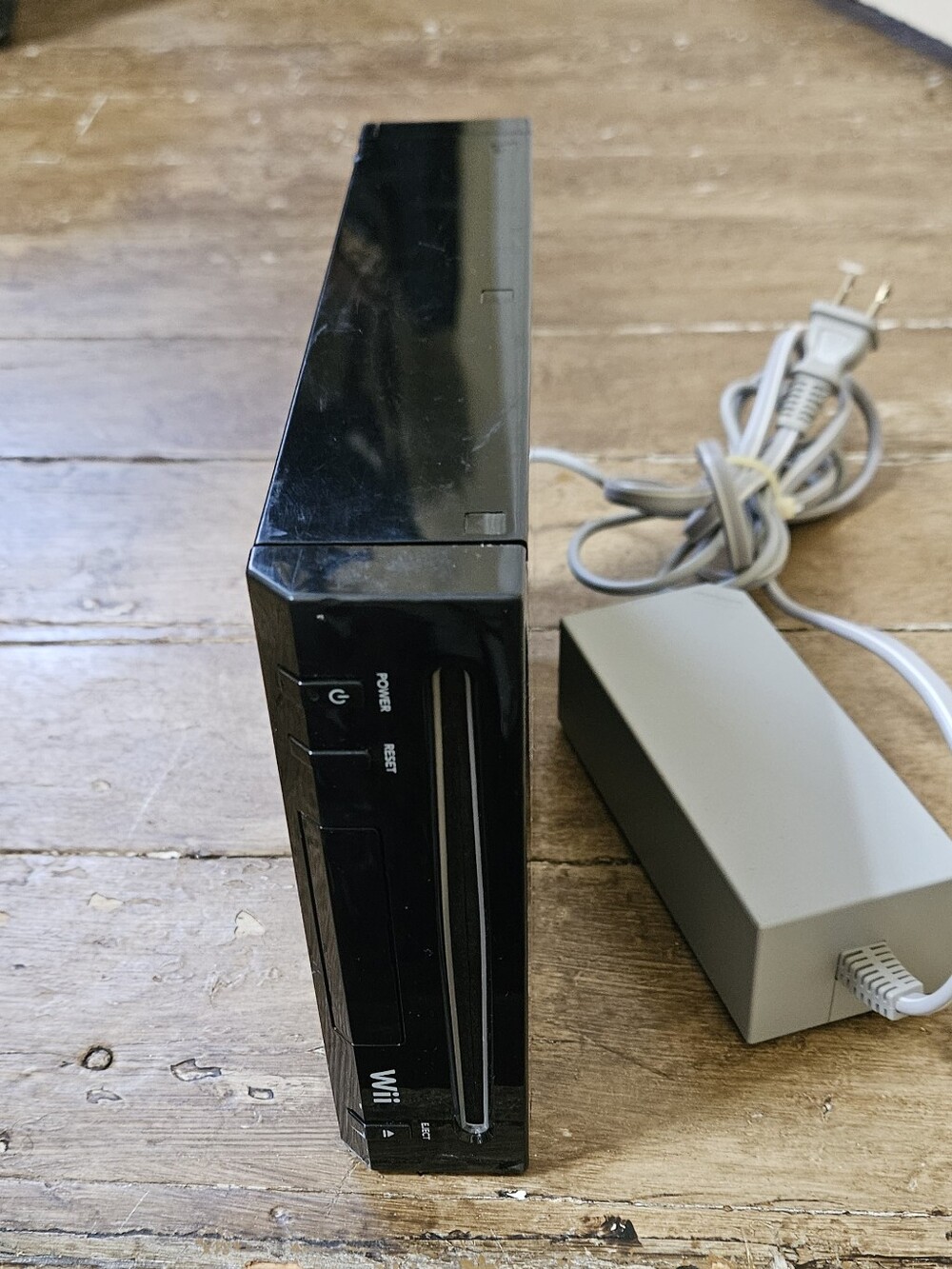 Nintendo Black Wii Console with Gray Power Brick